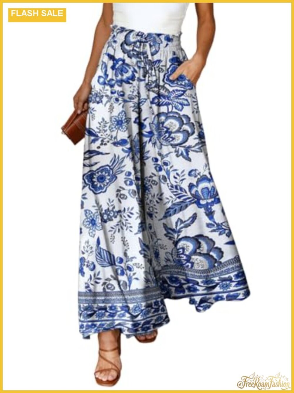Wide Leg Pants for Women Casual Elastic Waist Drawstring Soft